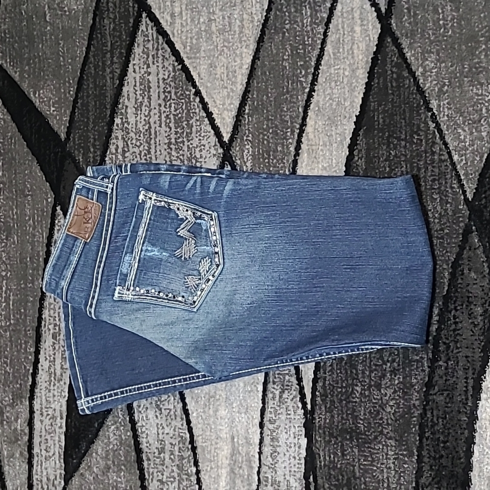 BKE STELLA RHINESTONES BOOT-CUT DENIM JEAN